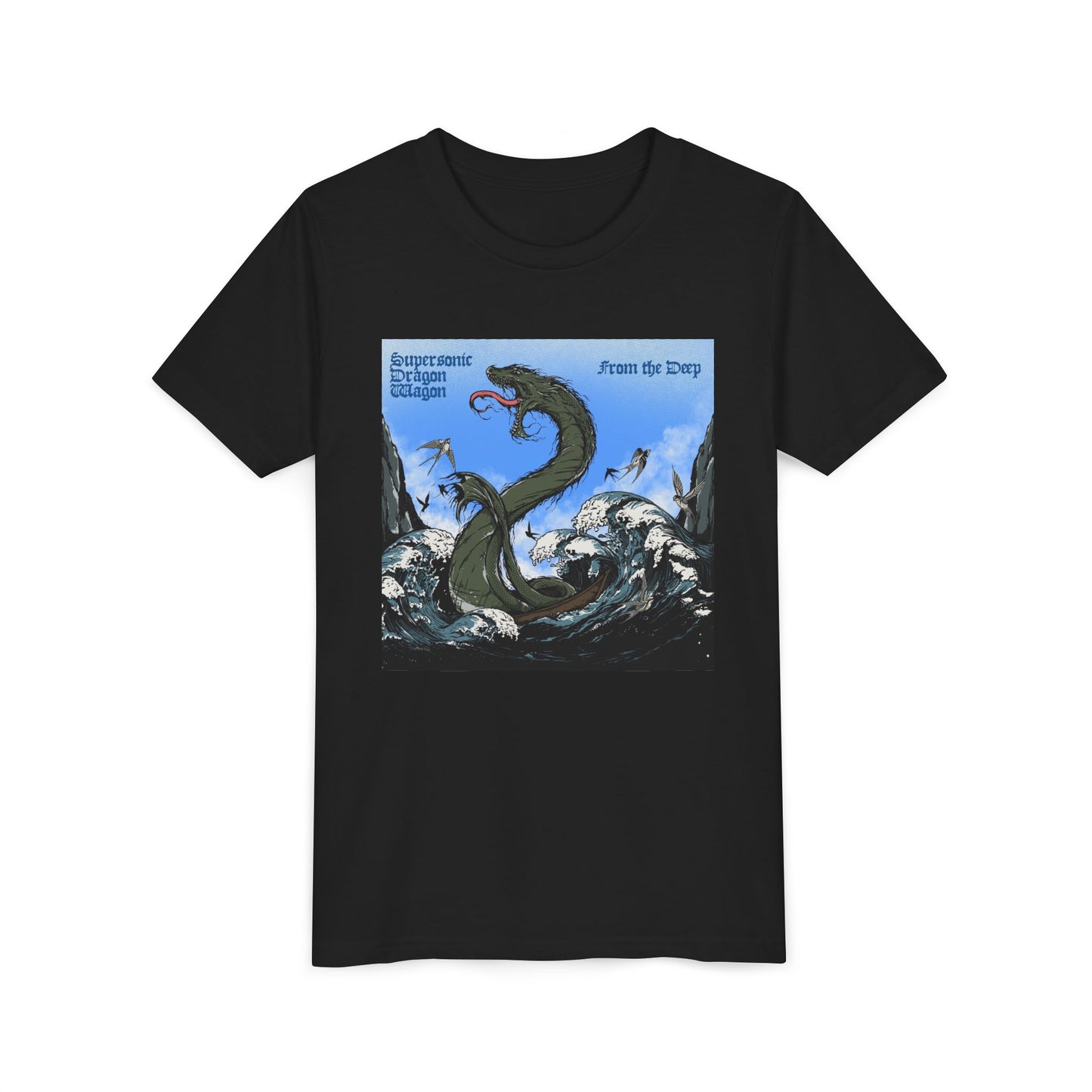 Youth Tee – Sea Serpent Illustration "From the Deep" Kids' Graphic Shirt