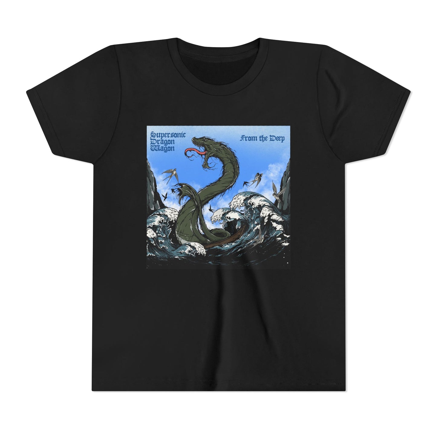 Youth Tee – Sea Serpent Illustration "From the Deep" Kids' Graphic Shirt